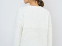 Укороченный кардиган из махровой пряжи, Белый