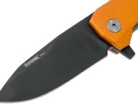Нож складной LionSteel ROK A OB, сталь Black (Mil Spec) Finish Bhler M390, рукоять алюминий, оранжевый