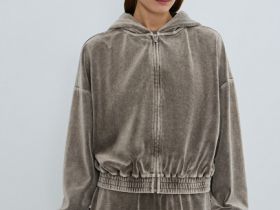 Толстовка из бархата, Бежевый