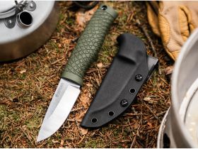 Нож с фиксированным клинком Boker Bronco Mini Green, сталь CPM-3V, рукоять термопластик, зеленый