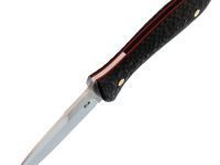 Нож 520, сталь M390, рукоять карбон, красный