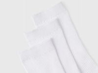Носки в рубчик, 3 пары, Белый