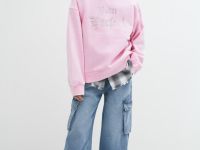 Свитшот со стразами для девочек, Розовый