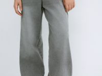 Широкие джинсы для девочек, Серый