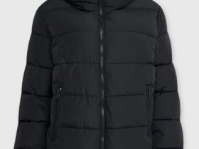 Утеплённая куртка с воротником-стойкой, Черный