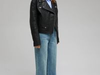 Утепленная кожаная куртка-косуха свободного кроя