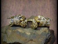 Фурнитура для браслета "Львы" новые, винтовой замок малый