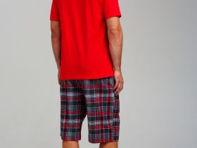 Комплект для мужчин: фуфайка (футболка) трикотажная, шорты текстильные