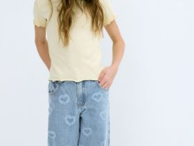 Футболка в рубчик для девочек, Желтый