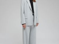 Однобортный жакет в полоску