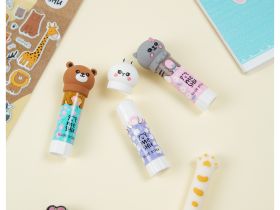 Клей-карандаш MeShu с топпером "Animals" ассорти, 8 г.