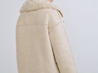 Дублёнка из искусственной замши и меха, Бежевый