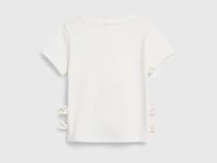 Футболка с бантами и вышивкой для девочек, Белый