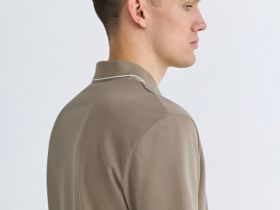 Поло из шелковистого пике, Бежевый