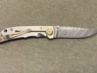 Складной нож Spartan Harsey Folding Damascus, сталь дамаск, рукоять титан