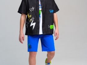 Сорочка текстильная джинсовая для мальчиков