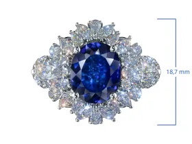 Кольцо из белого золота с сапфиром э4758кц01210407