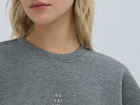 Футболка оверсайз с принтом, Серый