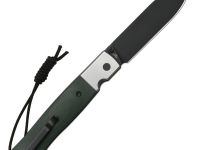 Складной нож CJRB Glacier, сталь AR-RPM9, рукоять сталь/микарта, зеленый/черный