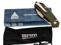 Складной нож SRM Cub, сталь Laminated 140Cr, рукоять G10, зеленый