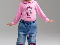 Фуфайка детская трикотажная для девочек (футболка с длинными рукавами)