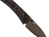 Складной нож Kansept Dako mirror DLC сталь S35VN, рукоять Ti/Purple Haze FatCarbon