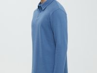 Поло с длинным рукавом из хлопка