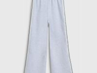 Широкие трикотажные брюки для девочек, Белый