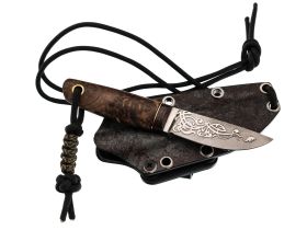 Нож Волчий Век Слоненок Custom, сталь PGK, рукоять стаб.кап ореха