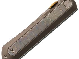 Складной нож Kizer Quoll, сталь S45VN, рукоять Titanium&Rainbow Damascus