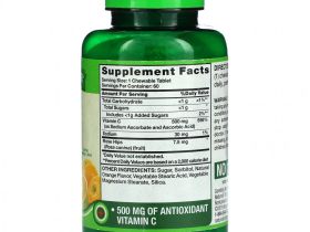 Nature's Truth, Жевательные таблетки с витамином C и шиповником, натуральный апельсин, 500 мг, 60 жевательных таблеток