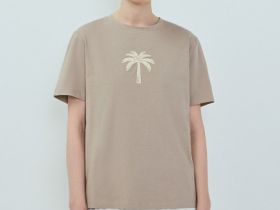 Футболка с вышивкой, Бежевый