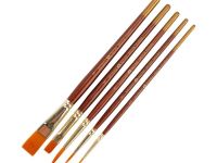 Набор кистей Синтетика "Decola" №3, 5 шт круглые, плоские