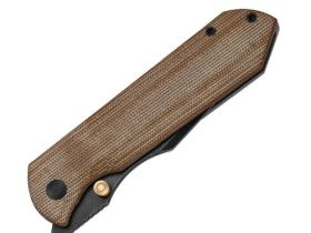 Складной нож Kizer Harpoon Fold, сталь ламинат, рукоять титан/микарта, коричневый