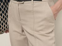 Брюки зауженного кроя с добавлением льна