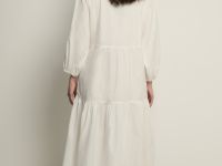 Платье из хлопка с v-образным вырезом