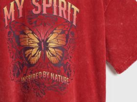 Футболка с принтом для девочек, Красный