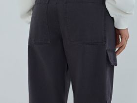 Хлопковые брюки карго, Серый