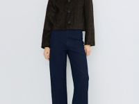 Куртка из искусственной кожи с ворсом, Черный