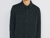 Куртка-рубашка из структурного трикотажа, Серый