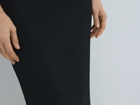 Юбка миди прямого кроя, Черный