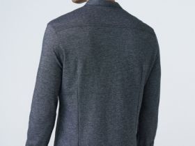 Рубашка с воротником мао, Серый