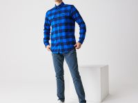Мужская клетчатая рубашка Lacoste приталенного кроя
