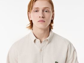 Мужская рубашка Lacoste из смеси хлопка и льна