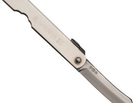 Нож складной Higonokami Nagao Kanekoma, 70мм, сталь AoGami 3 слоя, рукоять нержавеющая сталь золотая