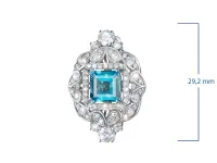 Подвеска из белого золота с бриллиантами и топазом э4709пд09240352