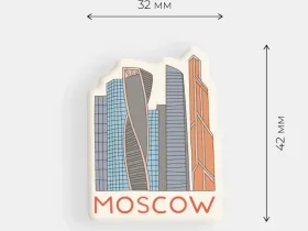 Стикер объемный "Москва-сити"