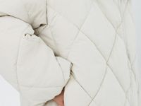 Стёганая куртка с меховым воротником, Бежевый