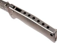 Нож складной LionSteel SR2DL G Mini, сталь клинка дамасская сталь Chad Nichols Damascus "Lizard" Pattern, рукоять титан по технологии Solid®, серый