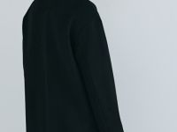 Длинное двубортное пальто из шерсти, Черный